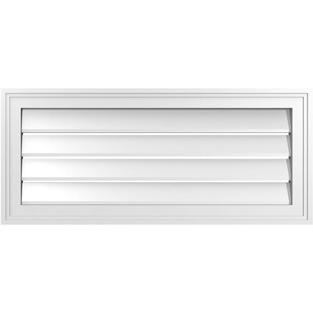 Ekena Millwork Vertical Surface Mount PVC Gable Vent: Functional, w/ 2"W x 1-1/2"P Brickmould Frame, 32"W x 14"H GVPVE32X1402SF